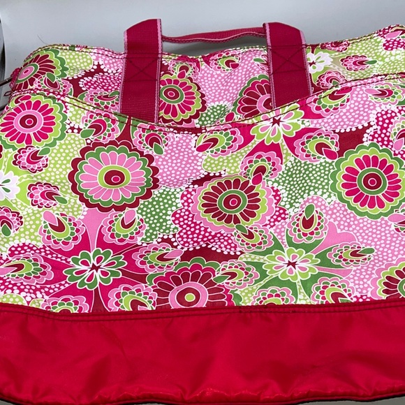Hadaki Floral Pink and Green Tote Bag by Hadaki Nylon Comes with Shoulder Strap - Picture 8 of 8